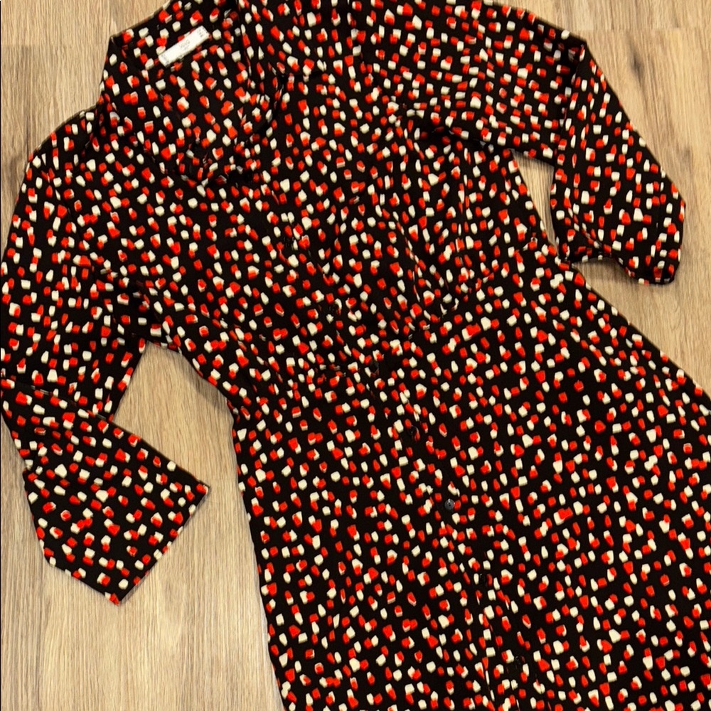 Mango Red and White Patterned Top